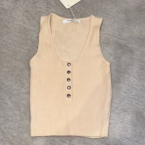 Peppermayo warm beige crop top